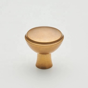 Traditional Brass Cabinet Round Knob With Back Plate Durable Furniture Handle for Storage Closet Drawer Dresser Home Hotel Use - Product Image 2