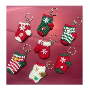 Cute Handmade Crochet Christmas Character Keychain Knitted Holiday <b>Keyring</b> Collectible Bag Charm Christmas Gift Stocking Stuffer - Product Image 4