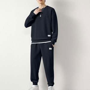 Ensembles de survêtements pour hommes 2 pièces, tenues de sport décontractées unies, sweat-shirt à col rond et pantalon de jogging, vêtements de sport actifs - Product Image 5