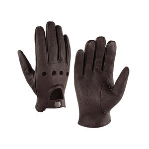 Gants de conduite en cuir imperméables à demi-doigts - Unisexe, toutes saisons, pour la conduite en ville, fabriqués au Pakistan - Product Image 5