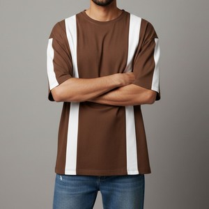 T-shirt Homme Oversize Coupe Décontractée 100% Coton Streetwear Décontracté Manches Courtes Jersey Lourd Uni Mode Vente en Gros Usine - Product Image 4