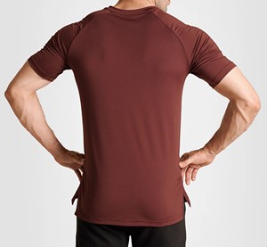 Ventes en gros de t-shirts d'été pour hommes avec logo personnalisé, t-shirts en maille à manches courtes, col rond, coupe ajustée, 100% polyester, séchage rapide, respirant - Product Image 2