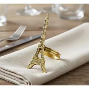 Anneau de serviette en métal décoratif pour réception de mariage, pour l'arrangement de la table et la décoration de fête - Product Image 2