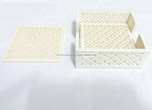 Ensemble de sous-verres en résine incrustée faits à la main avec support Sous-verres élégants pour la maison et le bureau - Product Image 3