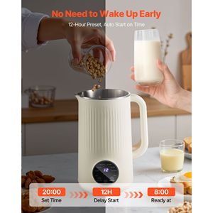 Macchina per Latte Vegetale 8 in 1, 41 oz, per Latte di Soia, 10 Lame, per Succhi di Frutta e Frullati, Struttura in Plastica, Interfaccia in Tedesco - Product Image 5