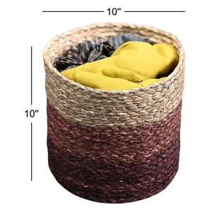 Crafted Home Seagrass Decorative <b>Basket</b> Handmade <b>Storage</b> <b>Basket</b> Wholesale eco-friendly Made in Vietnam - Product Image 2