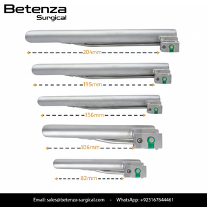 Ensemble de laryngoscope manuel réutilisable à fibres optiques Miller avec poignée, 5 pièces, acier inoxydable de qualité médicale, usage ORL, garantie de 2 ans - Product Image 3