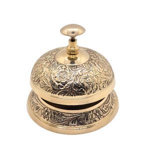 Luxury <b>Brass</b> Reception Service <b>Bell</b> Vintage Hotel Counter Call <b>Bell</b> Antique Engraved Front Desk <b>Bell</b> Restaurant Home Office - Product Image 1