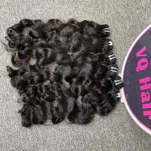 Vente en gros d'extensions de cheveux Remy cambodgiens et vietnamiens 1B Styles de paquet frontal de couleur noire Styles de vague pour les femmes - Product Image 3