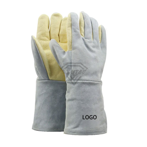 Heavy Duty Split Cowhide Leather Welding <b>Gloves</b> Heat Resistant <b>Long</b> Gauntlet Protective Work <b>Gloves</b> For Industrial Safety Custom - Product Image 6