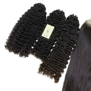 Vente en gros paquets de cheveux naturels raides bouclés birmans extensions de trame dentelle suisse brute 13x6 HD cheveux humains frontaux Vietnam - Product Image 1