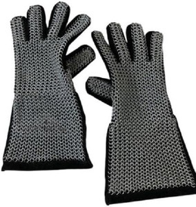 Guantes de Malla de Acero Tradicionales Medievales, Listos para la Batalla, con Impresión por Transferencia Térmica para Disfraces Renacentistas - Product Image 1