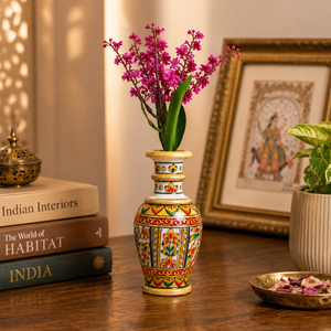 Jarrón de Flores de Mármol Hecho a Mano, Maceta Decorativa de Mármol, Maceta Pintada a Mano para Mesa, Jarrón Decorativo Pequeño de Mármol - Product Image 6
