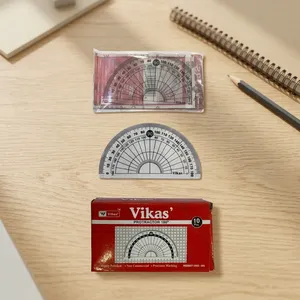 Regla de Medición de Ángulos de Plástico Vikas de 180 Grados, la Más Vendida, para Estudiantes, Uso Escolar en Geometría, Disponible para la Venta - Product Image 6