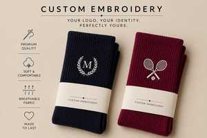 Chaussettes Athlétiques Personnalisées pour Hommes avec Logo Brodé – Spandex/Coton, Idéales pour le Pilates, le Tennis et les Marques de Style de Vie, Tenues de Travail - Product Image 6