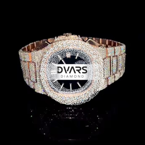 Reloj de Diamante Moissanite Refinado, Color D, VVS1, Movimiento de Cuarzo, Cristal Revestido, Aleación, Reloj de Lujo Premium, Regalo - Product Image 3