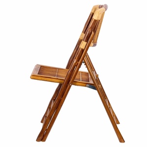 Wholesale Bamboo Folding Chair Natural Finish Durable Frame Lightweight Event Seating for Wedding <b>Outdoor</b> Indoor Use OEM ODM - Product Image 4