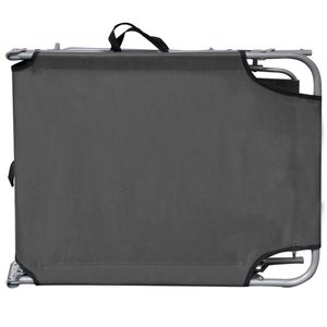 Steel Gray <b>Folding</b> <b>Sun</b> <b>Lounger</b> with Canopy for Outdoor Relaxation - Product Image 5