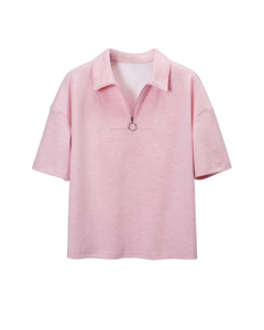 Summer Polo Collar Knee Button Pajama Set Breathable Loose-Fitting Casual Sporty Short Sleeve Shorts Two-Piece Women Solid Color - Product Image 3