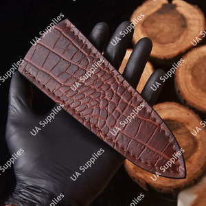 ซองใส่มีดหนังแท้ลายจระเข้ทำมือระดับพรีเมียม แบบพกพาแนวตั้ง พร้อมคลิปโลหะสีดำ รับผลิตตามสั่ง OEM MOQ ต่ำ - Product Image 2