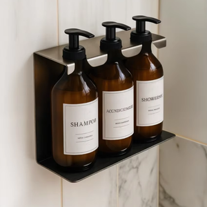 Dispensador de Jabón para Hotel en Negro Mate y Soporte de Pared para Champú con Cerradura con Llave, Acabado de Acero Inoxidable - Product Image 2