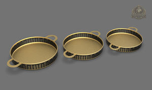 ถาดเสิร์ฟและจานตกแต่งสแตนเลสชุบทองขัดเงาแบบกำหนดเองได้ หรูหรา เป็นมิตรกับสิ่งแวดล้อม เหมาะเป็นของขวัญทางธุรกิจ - Product Image 2