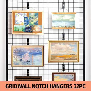 HUHOLE 32 crochets noirs pour grille murale, en plastique durable, fixation murale, capacité jusqu'à 9,9 lb - Product Image 3