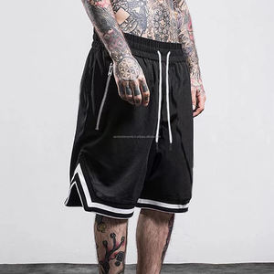 Shorts de basket-ball avec bandes blanches et poches zippées, shorts de sport, vêtements de sport, shorts athlétiques - Product Image 3