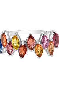 Anillo de Zafiros Múltiples en Plata de Ley 92.5 KLSR-11298 - Product Image 3