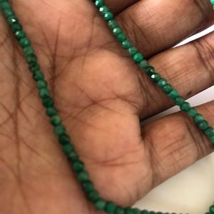 ลูกปัดพลอยสีเขียวมรกตทรงรอนเดลล์เจียระไนสำหรับทำเครื่องประดับ 1 เส้น - Product Image 3