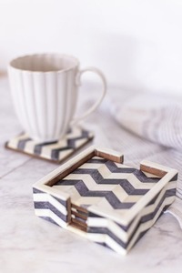 Artisan Bone Inlay <b>Coasters</b> Decorative Handmade Beverage Mats for Home and Hotel - Product Image 3