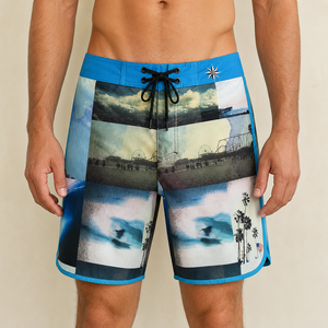 Men <b>Surfing</b> Shorts Sublimation Trending Quick-Dry Beach Board Shorts Front Logo Swim Trunks Lightweight High Quality Breathable - Product Image 1