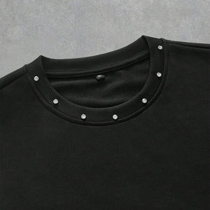 Camiseta Personalizada con Pedrería para Hombre, 100% Algodón de Alta Calidad, Corte Holgado y Oversize, Manga Corta, Unisex, Estilo Casual Urbano - Product Image 4