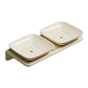 Porte-savon mural double couche, petit format carré, pour salle de bain, douche, avec drain, pour savon en barre et éponge - Product Image 1