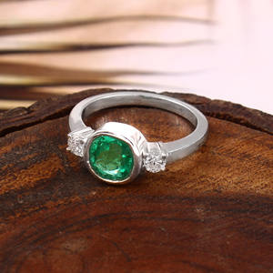 Bague pour homme en argent sterling 925 avec émeraude cultivée en laboratoire et zircone cubique, bijoux pour homme, bague en argent, bague de mariage - Product Image 4