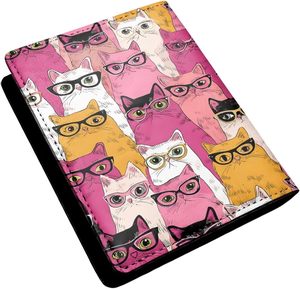Artistic Abstract Cat <b>Passport</b> Holder for Travel Fashion Leather Art Cat Pattern Womens <b>Passport</b> <b>Cover</b> - Product Image 1