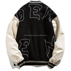 แจ็คเก็ตไซส์พิเศษสำหรับทุกเพศเสื้อแจ็กเก็ตสีดำ HIVJ203ปักลายปกตั้งสำหรับฤดูหนาว - Product Image 4