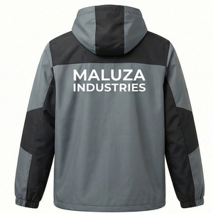 Veste à capuche unisexe imperméable et résistante au vent, coupe ajustée, style streetwear, marque privée - Product Image 3