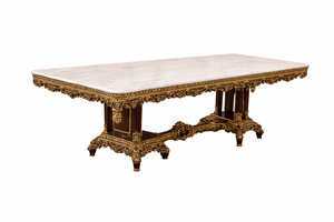 โต๊ะอาหารไม้เคลือบทองหรูหราพร้อมเก้าอี้ ชุดโต๊ะอาหารคลาสสิกสุดหรู 8 ที่นั่ง เฟอร์นิเจอร์ห้องรับประทานอาหาร ออสเตรเลีย - Product Image 3