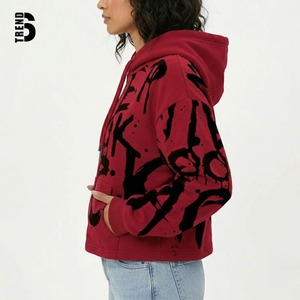 Custom Heavyweight 400gsm 100% Cotton Streetwear Hoodie <b>Men</b> Eco-Friendly Breathable for Burgundy Oversized Drop Shoulder - Product Image 2