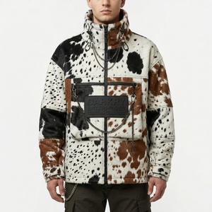 Chaqueta de Cuero Premium al por Mayor con Parches de Piel de Vaca, Fabricante de Abrigos Personalizados de Piel de Animal de Alta Gama para Hombre con Diseño Gráfico - Product Image 1