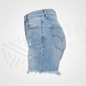 Shorts en jean tendance pour femmes, taille haute, couleur personnalisable, décontractés, style streetwear, bas de tenue mode pour femmes - Product Image 3