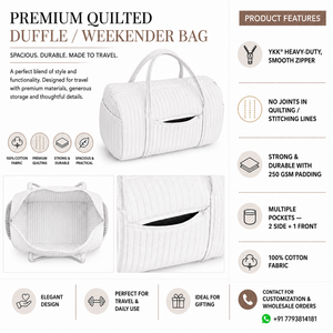 Sac de voyage matelassé de luxe, grand format, pliable, avec fermeture éclair, poignée et sangle, personnalisable, vente en gros - Product Image 6