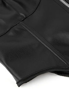 Crop top en cuir de haute qualité pour femme, manches longues, style unique 2026 - Product Image 5