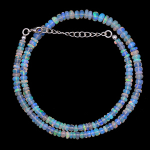 Unique Design Natural Ethiopian <b>Opal</b> Strand <b>Necklace</b> 925 Sterling Silver Handmade Trendy Women's High Quality 15.5 Inch - Product Image 1
