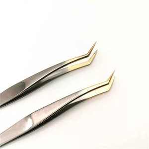 Pince à cils en acier inoxydable de luxe à motif, avec logo personnalisé, qualité salon, collection Mega, pour extensions de cils de précision – Vente en gros - Product Image 4