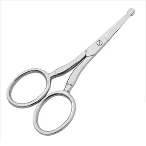 Hot Selling Stainless Steel Mini Eyebrow and Nose Hair <b>Scissors</b> Straight Blade Round Tip for <b>Beard</b> and Facial Grooming - Product Image 2
