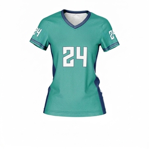 Conjunto de Uniforme de Voleibol para Mujer, Verde 24, Sublimado, Cuello en V, Manga Corta, Absorbe la Humedad, Estilo Ajustado, para Todas las Temporadas - Product Image 3