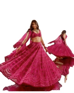 Elegante Lehenga Choli Tradicional de Seda FASHIONISTA INTERNATIONAL, Estilo Georgette, Largo hasta el Suelo, para Bodas y Otras Ocasiones - Product Image 6