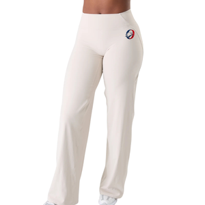 Pantalon de yoga blanc pour femme, coupe large, léger, taille haute, pour l'entraînement, la gym, les tenues décontractées et les activités sportives - Product Image 1